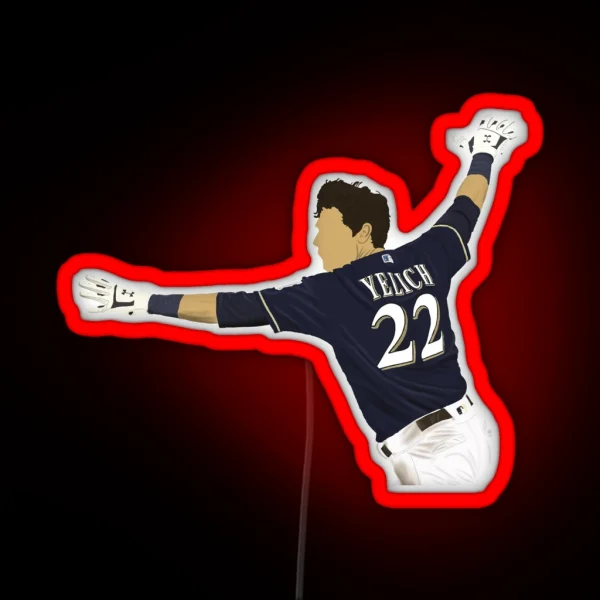 Christian Yelich Walk Off Drawing RGB Neon Sign