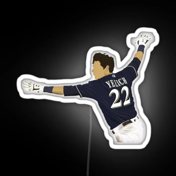 Christian Yelich Walk Off Drawing RGB Neon Sign