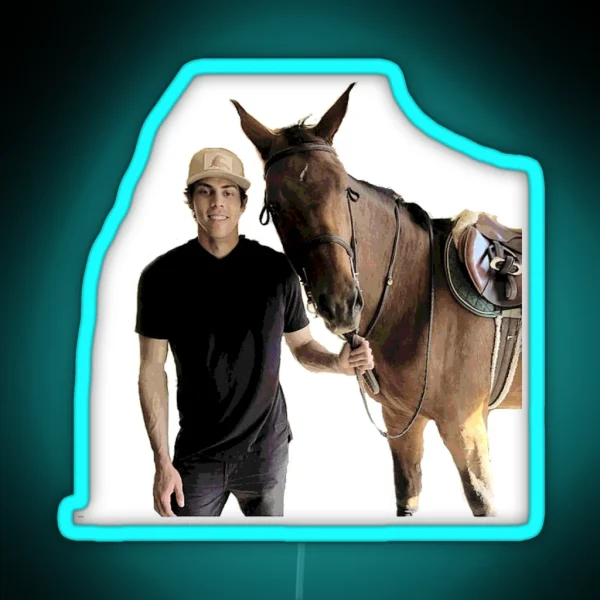 Christian Yelich With Horse RGB Neon Sign