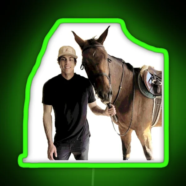 Christian Yelich With Horse RGB Neon Sign