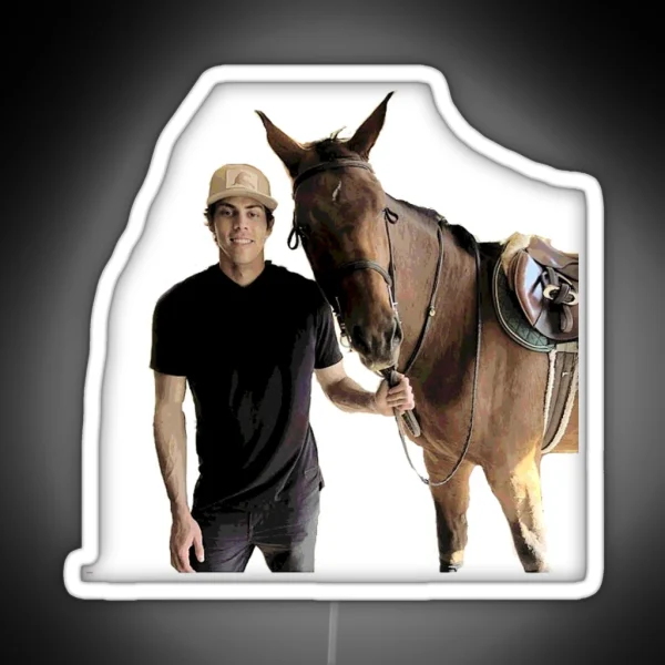 Christian Yelich With Horse RGB Neon Sign
