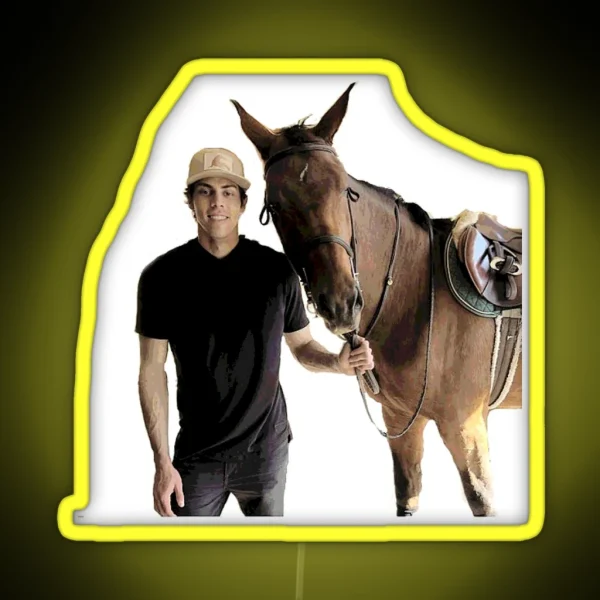 Christian Yelich With Horse RGB Neon Sign