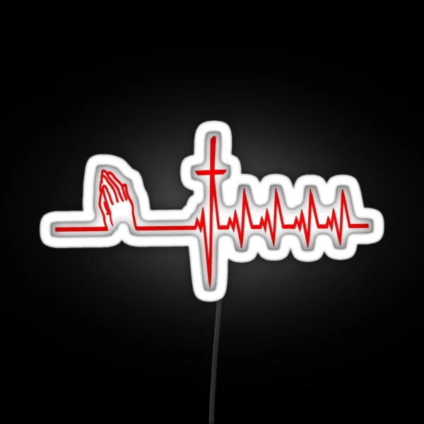 Christianity Cross Heart And Prayer RGB Neon Sign