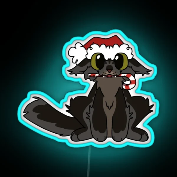 Christmas Kitty RGB Neon Sign