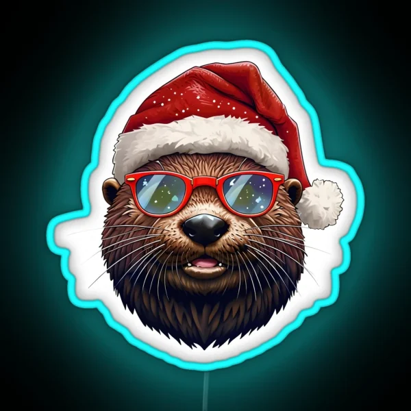 Christmas Otter RGB Neon Sign