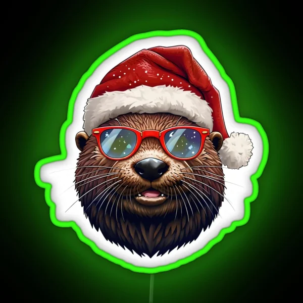 Christmas Otter RGB Neon Sign