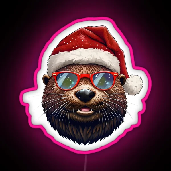 Christmas Otter RGB Neon Sign