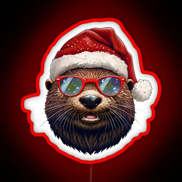 Christmas Otter RGB Neon Sign