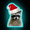 Vibrant LED Christmas raccoon decorative neon sign with colorful RGB lighting