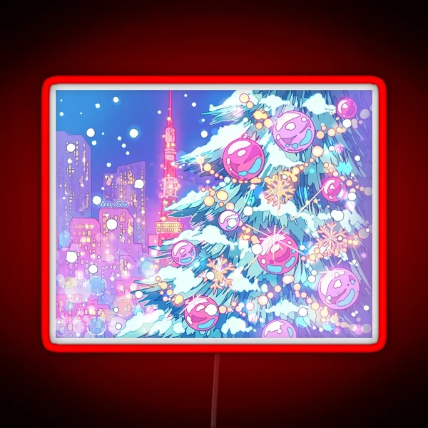 Christmas Tree And Night Tokyo City RGB Neon Sign