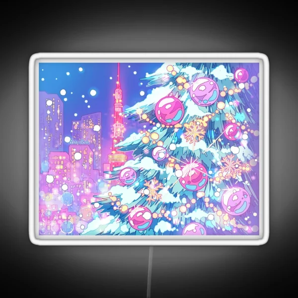 Christmas Tree And Night Tokyo City RGB Neon Sign