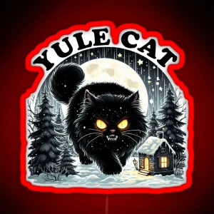 Christmas Yule Cat RGB Neon Sign