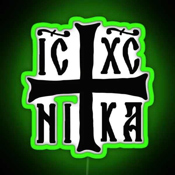 Christogram IC XC NIKA Jesus Christ Is Orthodox Winner RGB Neon Sign