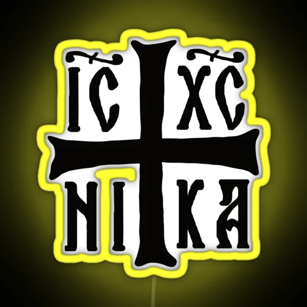 Christogram IC XC NIKA Jesus Christ Is Orthodox Winner RGB Neon Sign