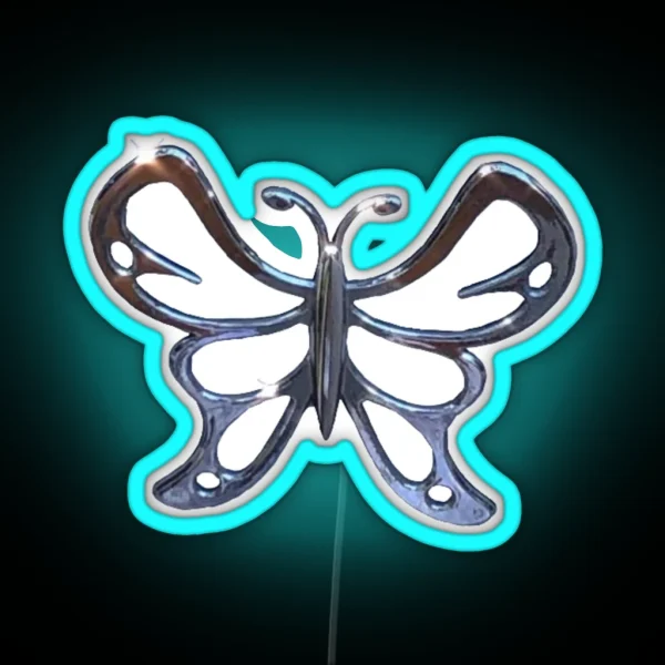 Chrome Butterfly RGB Neon Sign