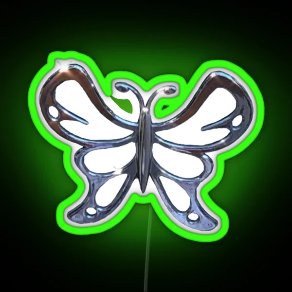 Chrome Butterfly RGB Neon Sign