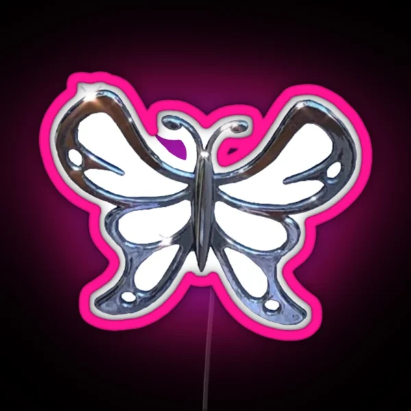 Chrome Butterfly RGB Neon Sign