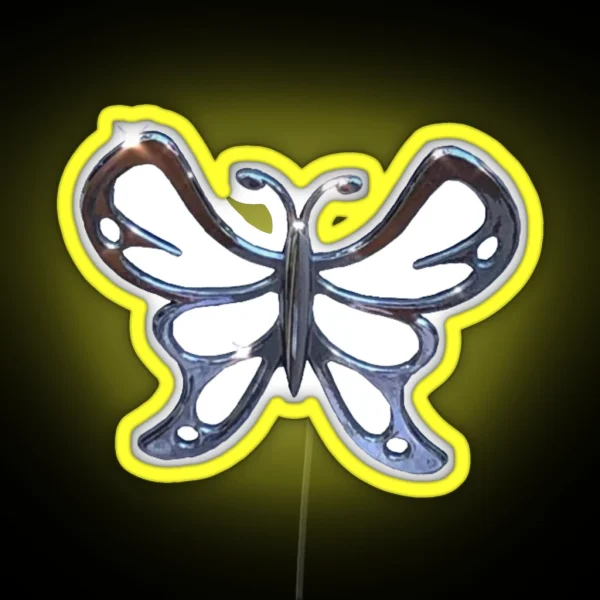 Chrome Butterfly RGB Neon Sign
