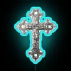 Vibrant Chrome Metal Cross RGB Neon Sign for Modern Home Decor