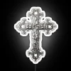 Eye-catching Chrome Cross with Bright RGB Neon Lighting Accents