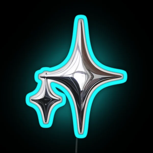 Chrome Stars RGB Neon Sign