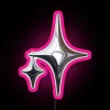 Chic Modern Chrome Stars Patterned RGB Neon Art Canvas Sign