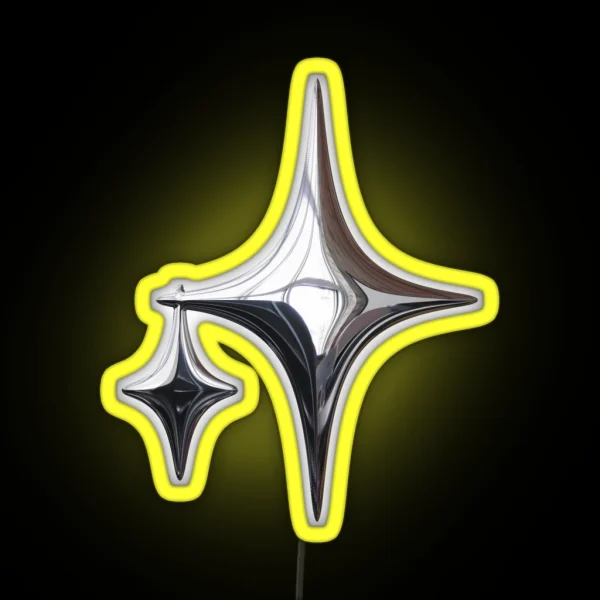 Chrome Stars RGB Neon Sign