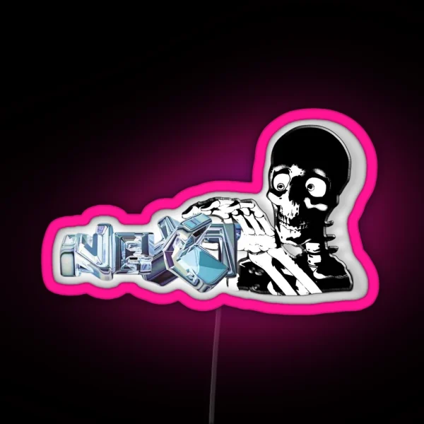 Chrome Y2k Aesthetic Skeleton RGB Neon Sign