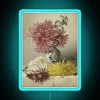 Charming Neon Wall Decor Featuring Vibrant Chrysanthemum and Vase Design