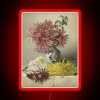 Vibrant Chrysanthemum Blooming in a Glass Vase Neon Sign Artwork