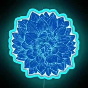 Chrysanthemum Blue Chrysanthemum RGB Neon Sign