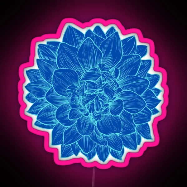 Chrysanthemum Blue Chrysanthemum RGB Neon Sign