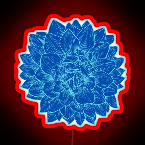 Chrysanthemum Blue Chrysanthemum RGB Neon Sign