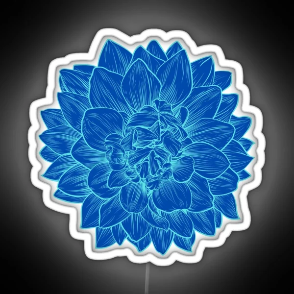 Chrysanthemum Blue Chrysanthemum RGB Neon Sign