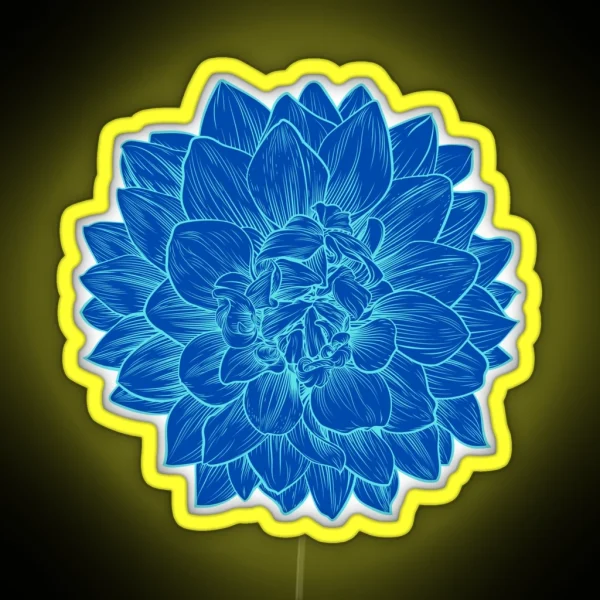 Chrysanthemum Blue Chrysanthemum RGB Neon Sign