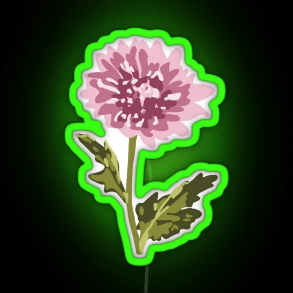 Chrysanthemum Drawing RGB Neon Sign