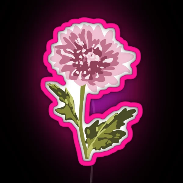 Chrysanthemum Drawing RGB Neon Sign