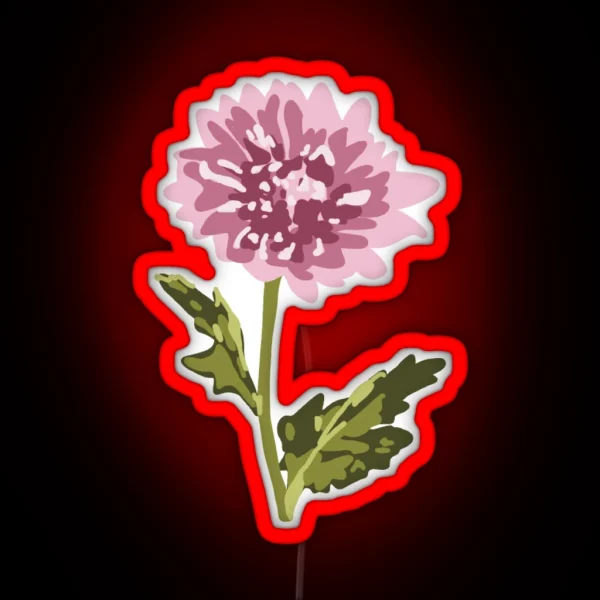 Chrysanthemum Drawing RGB Neon Sign