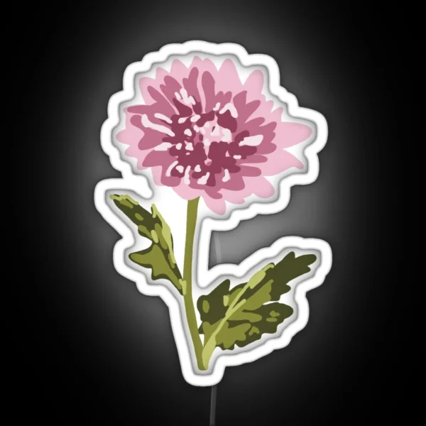 Chrysanthemum Drawing RGB Neon Sign