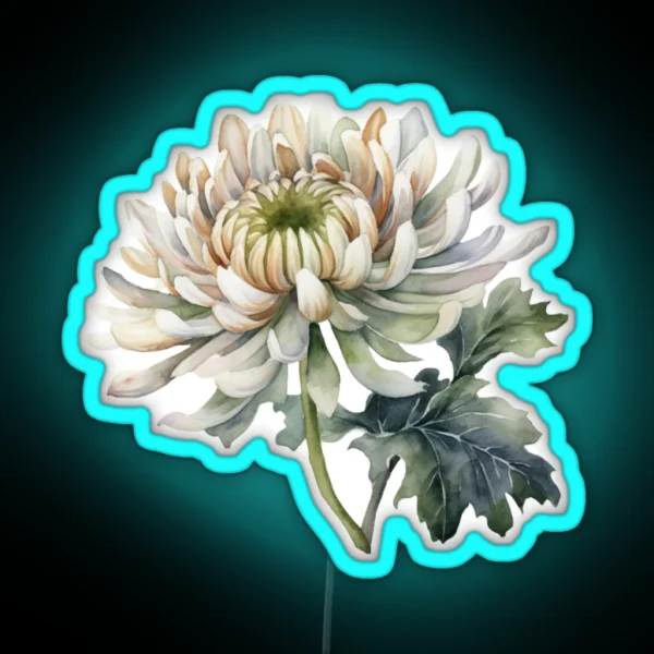 Chrysanthemum Flower RGB Neon Sign