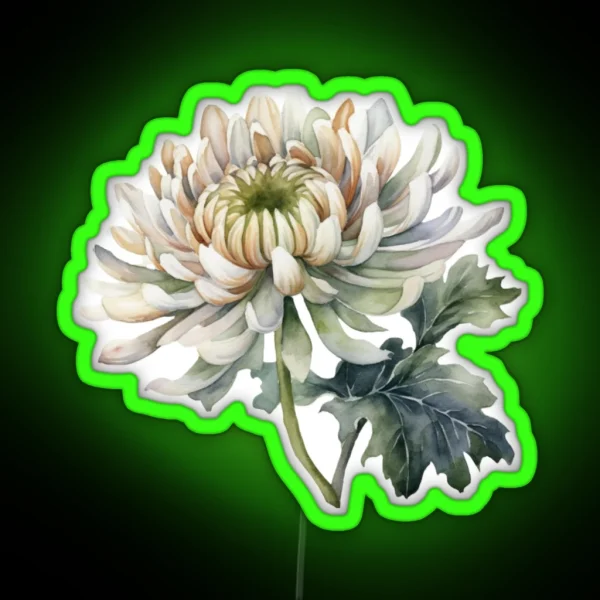 Chrysanthemum Flower RGB Neon Sign