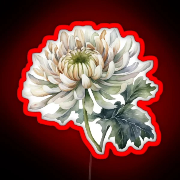 Chrysanthemum Flower RGB Neon Sign