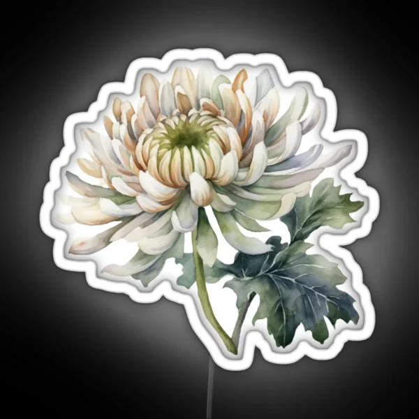 Chrysanthemum Flower RGB Neon Sign