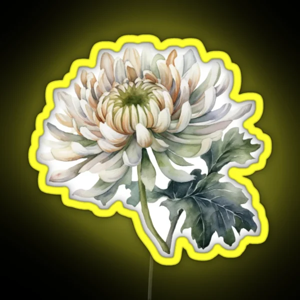 Chrysanthemum Flower RGB Neon Sign