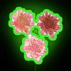 Vintage chrysanthemum floral neon sign art for home decor enthusiasts.