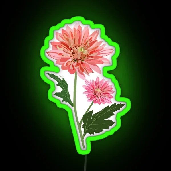 Chrysanthemum November Birth Month Flower Led RGB Neon Sign