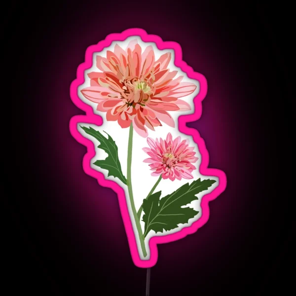 Chrysanthemum November Birth Month Flower Led RGB Neon Sign