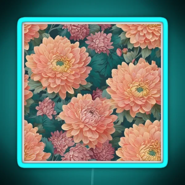 Chrysanthemum Pattern RGB Neon Sign