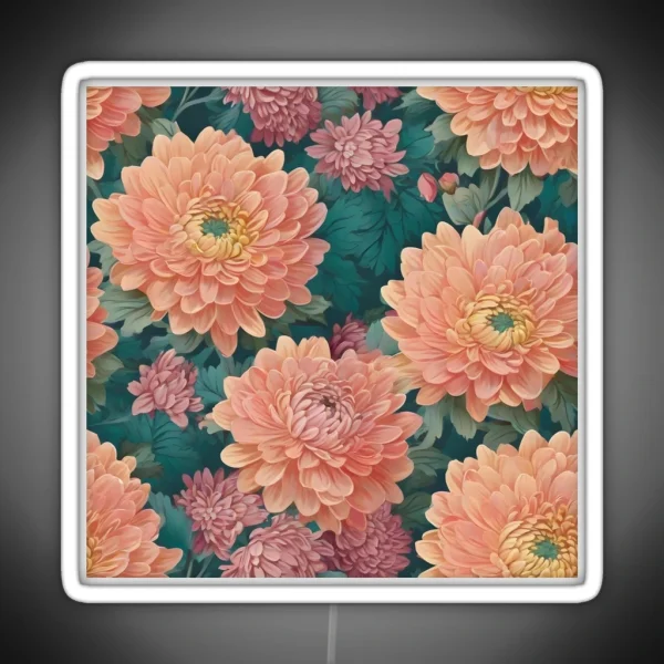 Chrysanthemum Pattern RGB Neon Sign