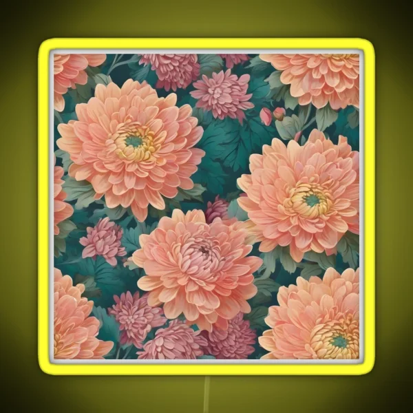 Chrysanthemum Pattern RGB Neon Sign